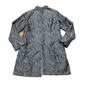 Gump's San Francisco Jacket Womens 6 Open Front Gray Long Line Pockets